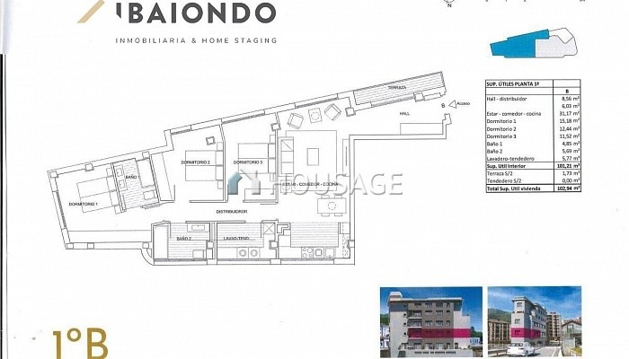 Piso de 3 habitaciones en venta en Eibar, 101 m²