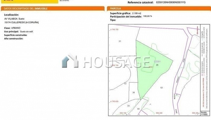Residential Land for Development for sale for 191.100€ with 1.980m2 located in vilaboa. poligono ua-30 street. Culleredo